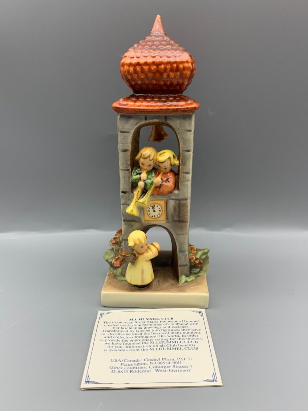 Vintage Goebel Hummel "Whitsuntide" Clock Tower Figure TMK 6 with Original Box